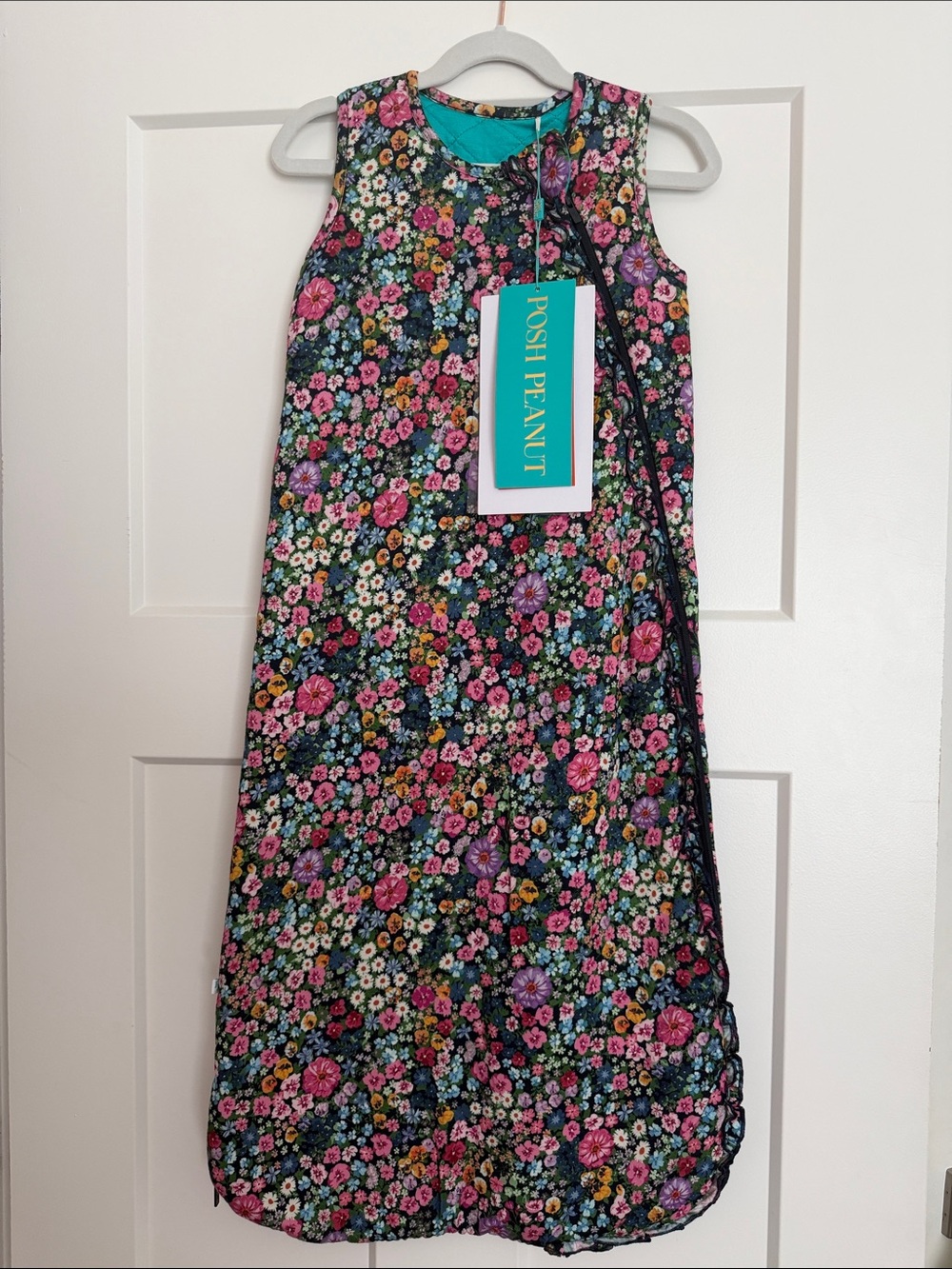 Posh Peanut Black Floral Maxi Skirt with Pink, Teal & Purple Accents